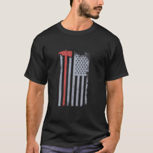 Dunne rode lijn Redline Amerikaanse vlag Rode bijl T-shirt