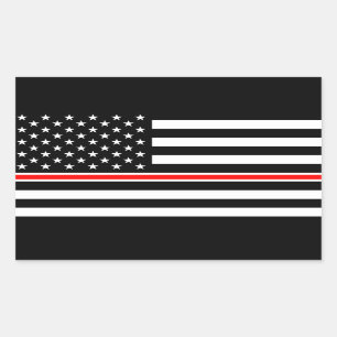 Dunne Rode Lijn-vlag: brandweerman heldenmonument Rechthoekige Sticker
