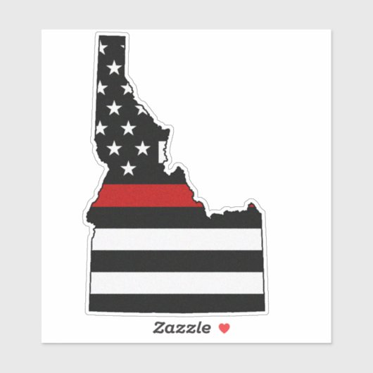 Dunne rode lijn vlag Idaho Sticker (Vel)