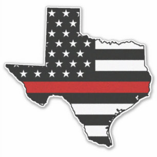 Dunne rode lijn vlag Texas Sticker