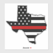 Dunne rode lijn vlag Texas Sticker (Vel)
