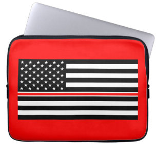 Dunne rode lijnbrandweerders heroes Amerikaanse vl Laptop Sleeve
