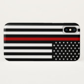 Dunne rode lijnvlag Case-Mate iPhone case (Achterkant (horizontaal))