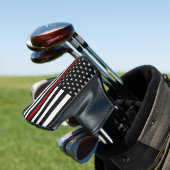 Dunne rode lijnvlag golfheadcover (Insitu)