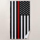 Dunne rode lijnvlag strandlaken (Voorkant)