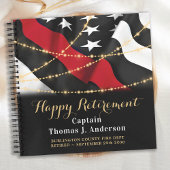 Dunne Rood Line Flag Firefighter Retirement Guest Notitieboek