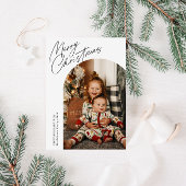 dunne script kerstboog feestdagenkaart