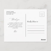 dunne script moderne dank je wel afstuderen briefkaart (Achterkant)