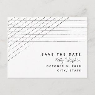 Dunne streepschuine kant Save the Date-Briefkaart Aankondigingskaart