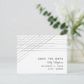 Dunne streepschuine kant Save the Date-Briefkaart Aankondigingskaart (Staand voorkant)
