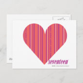 Dunne strepen Roze 3 Briefkaart (Voorkant / Achterkant)