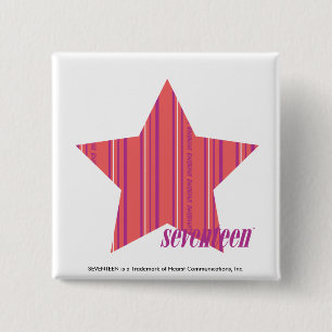 Dunne strepen Roze 4 Vierkante Button 5,1 Cm