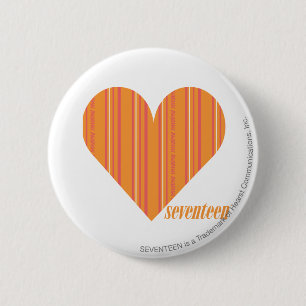 Dunne strepen Sinaasappel 3 Ronde Button 5,7 Cm