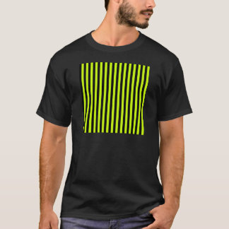 Dunne strepen - zwart en fluorescerend geel t-shirt