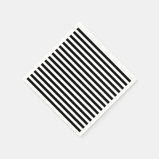 Dunne strepen - zwart en wit servet (Hoek)