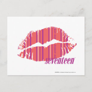 Dunne strepes roze briefkaart