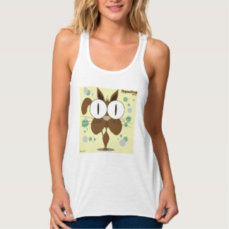Dunne Tanktop met bruine kat voor vrouwen met race