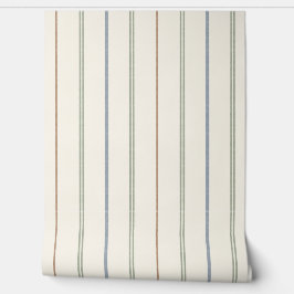 Dunne verticale streeppatroon Boho neutraal aardse Behang