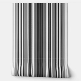 Dunne verticale strepen Modern Zwart Wit & Grijs Behang