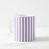 Dunne verticale strepes striped Lavender Koffiemok (Voorkant links)
