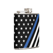 Dunne Vlagkolf met blauwe lijn Heupfles (Rechts)