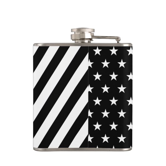 Dunne Vlagkolf met blauwe lijn Heupfles (Achterkant)