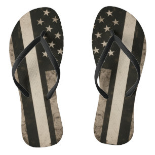 Dunne witte lijn Amerikaanse vlag Teenslippers