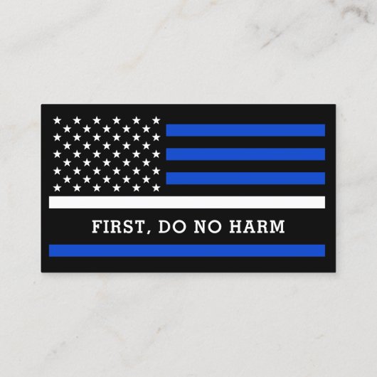 Dunne Witte Lijn Vlag Aangepaste Paramedische EMS  Visitekaartje (Achterkant)