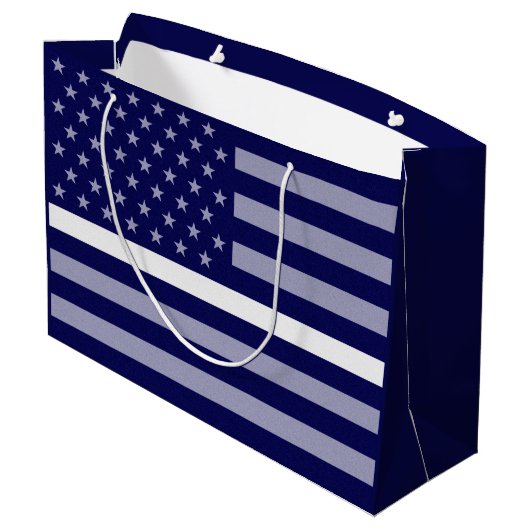 Dunne witte lijnvlag groot cadeauzakje (Achterkant Gekanteld)