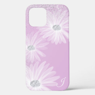 Dunne Witte Lint Bloemen Monogram iPhone 12 Pro Hoesje