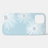 Dunne Witte Lint Bloemen Monogram Case-Mate iPhone Case (Achterkant (horizontaal))