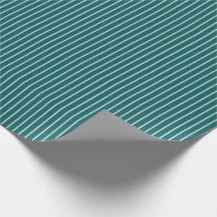 Dunne witte strepen op donker teal cadeaupapier