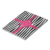 dunne zebra huid zwarte en witte roze boog notitieblok (Gedraaid)