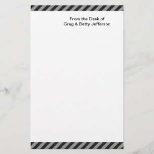 Dunne zwarte en grijze diagonale strepen briefpapier