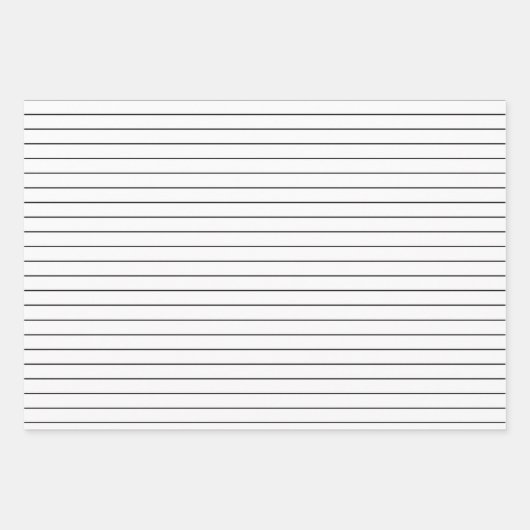 Dunne zwarte strepen op witte feestjes of kerstmis inpakpapier vel (Voorkant 3)