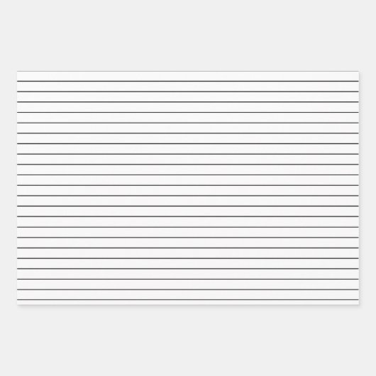 Dunne zwarte strepen op witte feestjes of kerstmis inpakpapier vel (Voorkant)