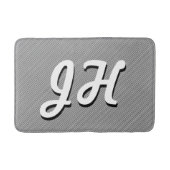 Dunne zwarte & witte strepen | Retrostyled Initial Badmat (Voorkant)