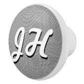 Dunne zwarte & witte strepen | Retrostyled Initial Keramische Knop (Rechts)