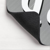 Dunne zwarte & witte strepen | Retrostyled Initial Muismat (Hoek)