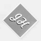 Dunne zwarte & witte strepen | Retrostyled Initial Servet (Hoek)