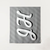 Dunne zwarte & witte strepen | Retrostyled Initial Wandkleed (Voorkant)