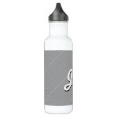 Dunne zwarte & witte strepen | Retrostyled Initial Waterfles (Links)