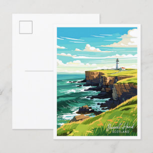 Dunnet Head Scotland reizen  illustratie Briefkaart