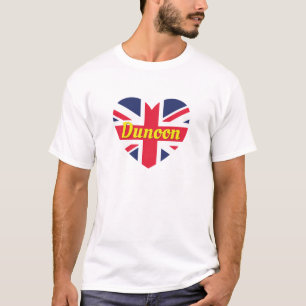 Dunoon Scotland British Union Flag Heart White T-shirt