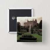 Dunrobin Castle, Schotland Vierkante Button 5,1 Cm (Voorkant /achterkant)