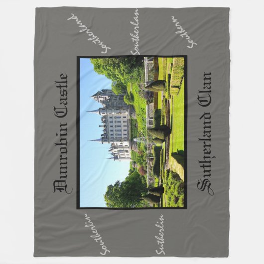 Dunrobin Castle & Scottish Sutherland Clan Fleece Deken (Voorkant)
