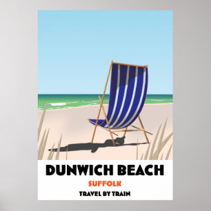 Dunwch Beach Suffolk train poster