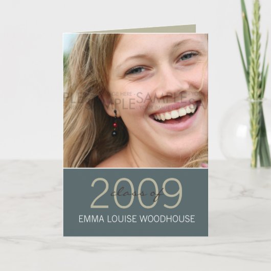 "Duo" Cadet Blue Graduation Invitation (Devant)