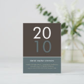 "Duo" Cadet Blue & Tan Graduation Invitation (Debout devant)