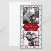 Duo Carte photo de Snowflakes Retro (Devant / Derrière)